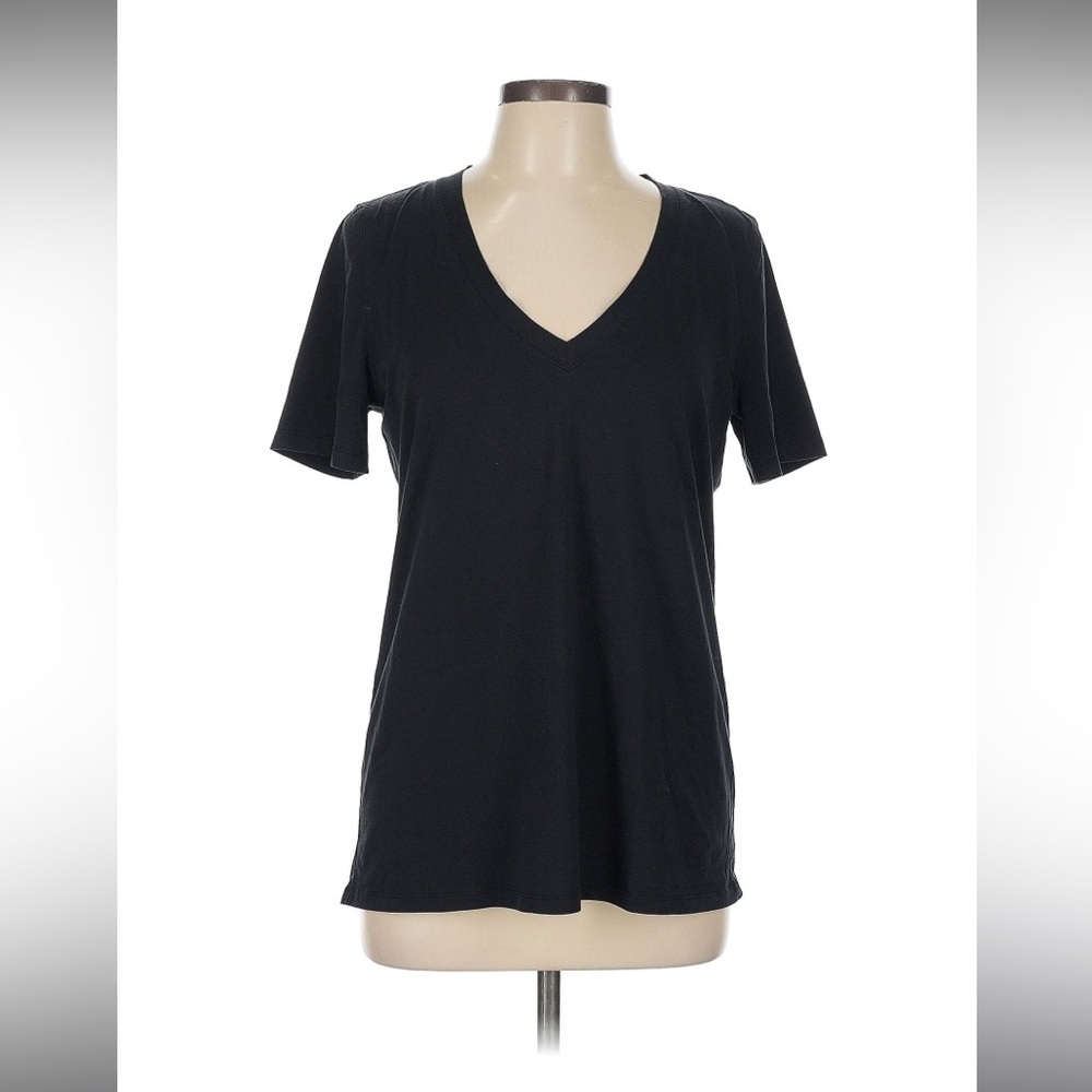 EUC Lululemon Athletica Black Short Sleeve V-Neck Tee, size 10